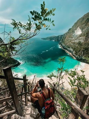 Temple grounds and mountain views